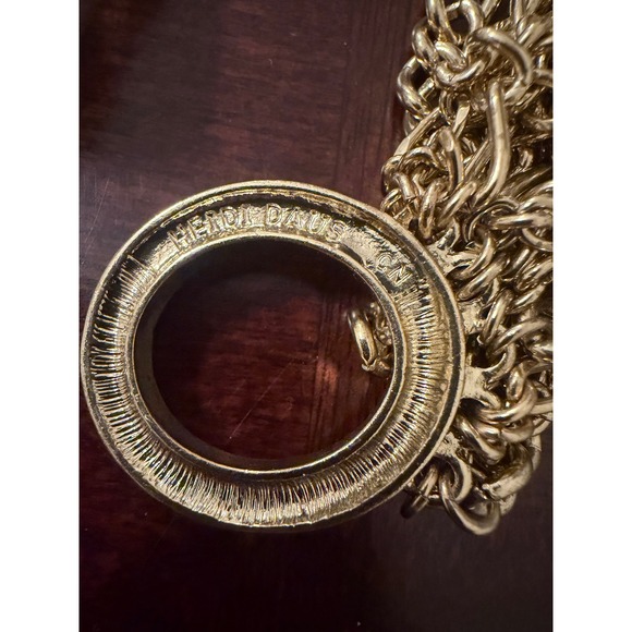 Heidi Daus Layered Waterfall Necklace Gold Tone Crystal Accent Statement Vintage - Picture 11 of 11